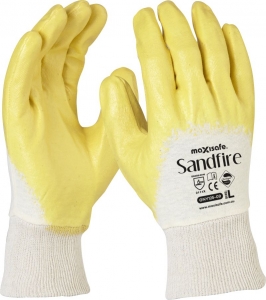 MAXISAFE YELLOW NITRILE 3/4 DIPPED GLOVES
