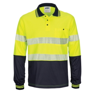 LONG SLEEVE POLO SHIRT WITH SEGMENT TAPE 3513 YELLOW/NAVY