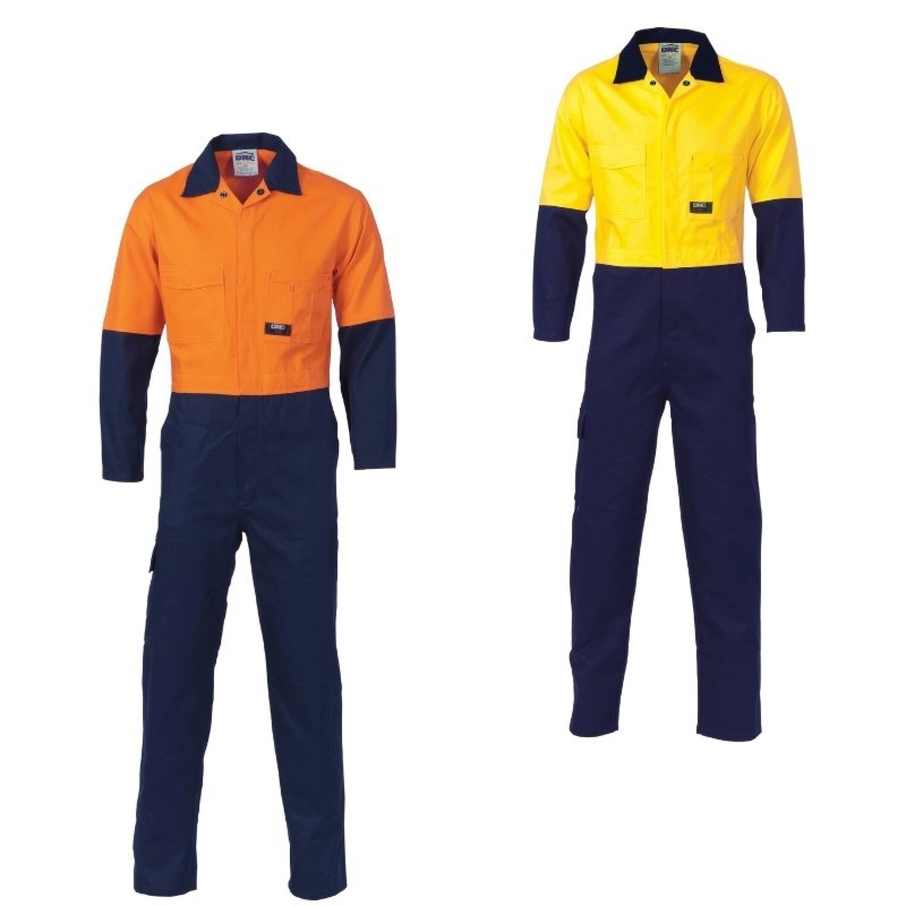 DNC HIVIS COOL BREEZE LIGHT WEIGHT COTTON DRILL COVERALL 190GSM 3852 2 TONE
