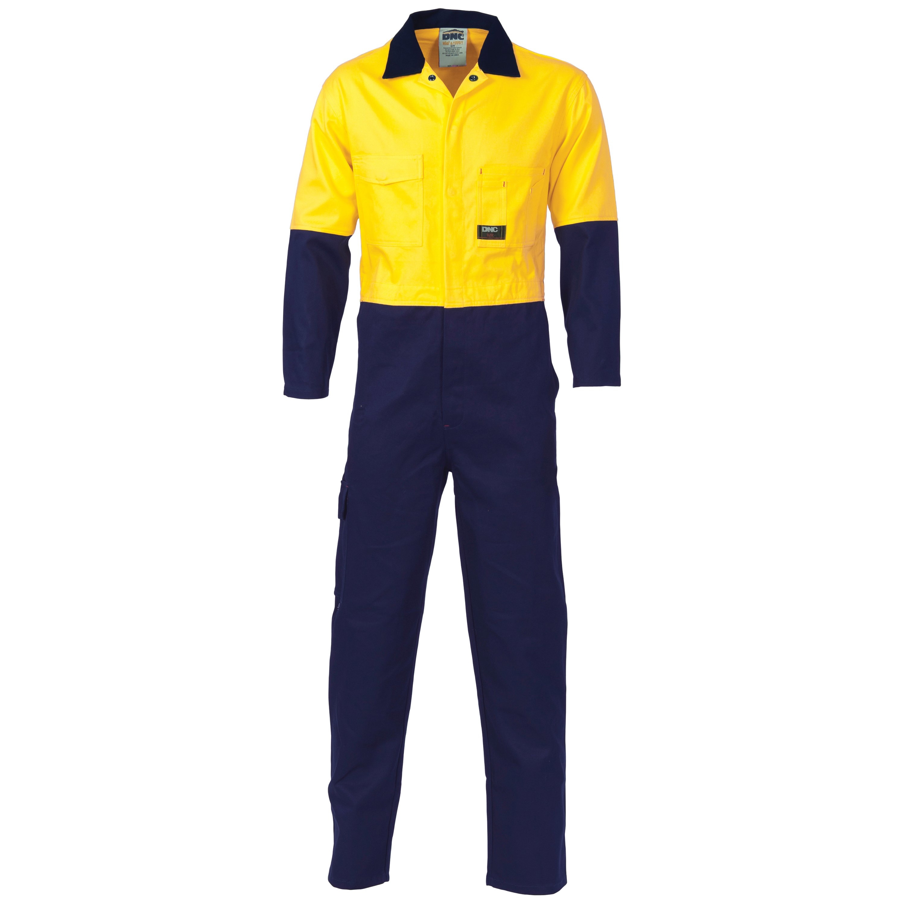 DNC HIVIS COOL BREEZE LIGHT WEIGHT COTTON DRILL COVERALL 190GSM 3852 2 TONE