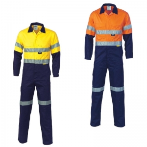 DNC HIVIS 2 TONE COTTON DRILL COVERALL WITH 3M R/TAPE 311gsm 3855