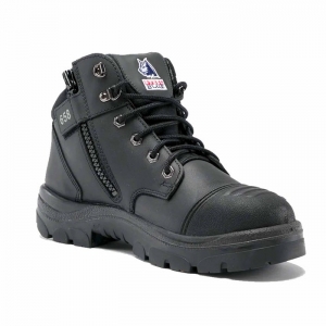STEEL BLUE PARKES ZIP SIDED BOOTS WITH SCUFF CAP 312658 BLACK