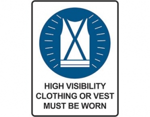 SIGN HIGH VIS CLOTHING MUST BE WORN 450 X 300MM METAL