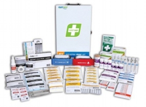 R2 INDUSTRA MAX FIRST AID KIT, METAL WALL CABINET